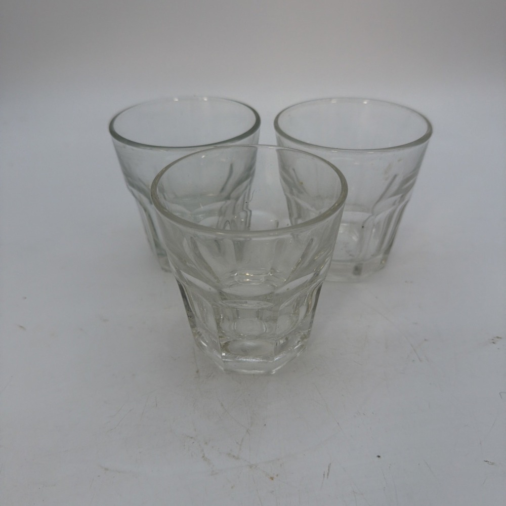 LOT OF 3 LIBBEY DURATUFF USA LOW BALL GLASSES WHISKEY